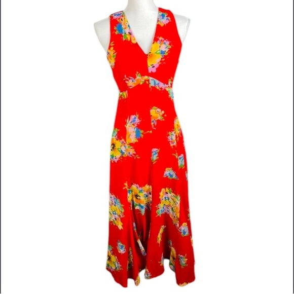 Lauren Ralph Lauren Dress Womens 0 Black Label Floral Formal Beach Boho Vacation - Picture 4 of 8